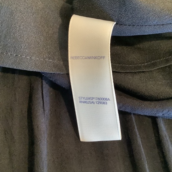 Rebecca Minkhoff Black Sleeveless Dress Size 8 Crochet Trim - Picture 11 of 12